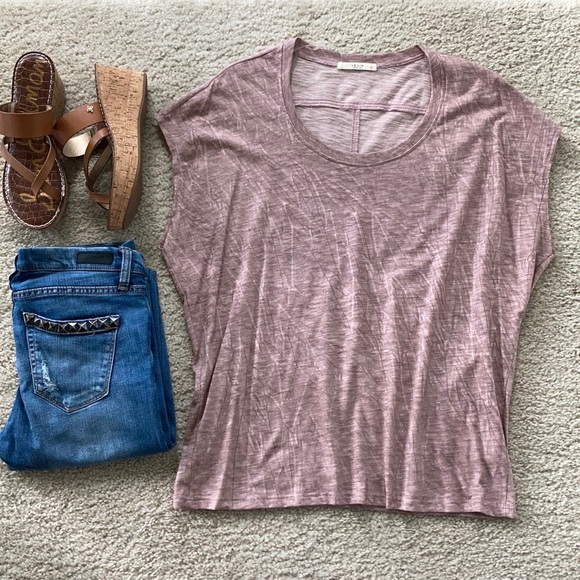 Short Sleeve, Mauve Mineral Wash Tee - Picture 7 of 9